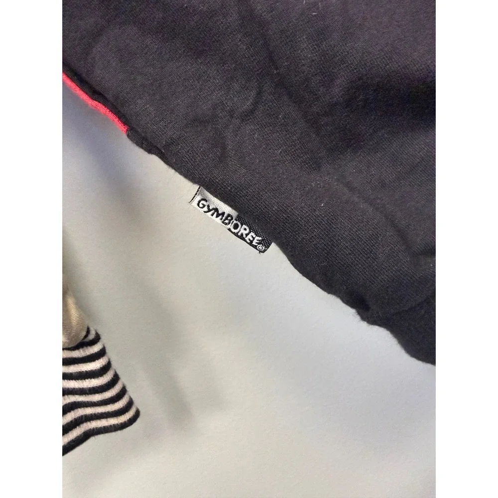Vintage Gymboree Kids Large 6 Red Black Colorblock Field Trip Graphic Zip Hoodie